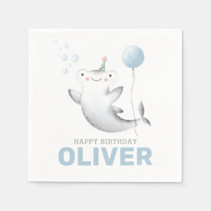 Baby Shark Balloon Kid's Birthday Napkin