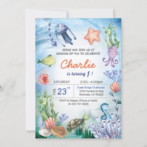 Baby shark birthday invitation