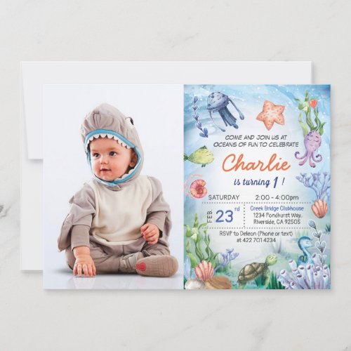 Baby shark birthday invitation