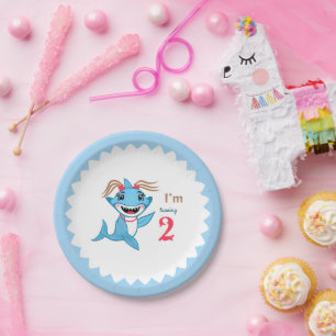 Baby shark Birthday Paper Plates