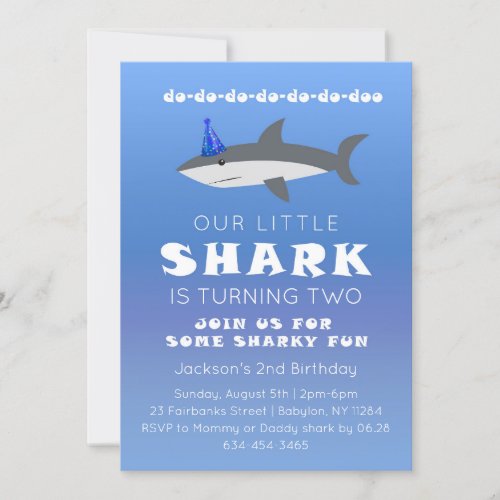 Baby Shark Birthday Party Invitation for Toddler