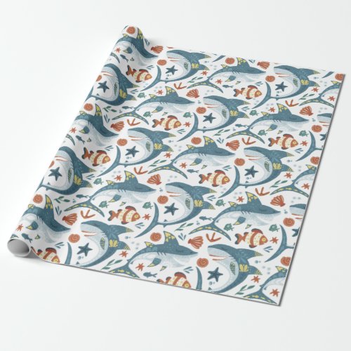 Baby Shark Boys Kids Birthday Favor Gift Wrapping Paper