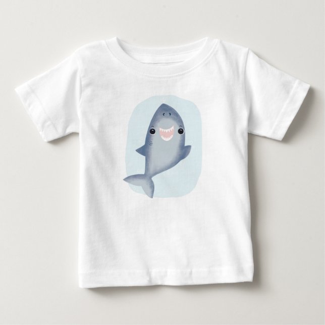 Baby Shark boy's kids boys Ocean themed room T-Shirt (Front)
