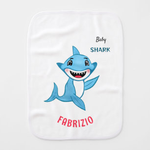 Baby shark burp cloth