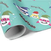 Baby Shark Cute Family Christmas Wrapping Paper (Roll Corner)