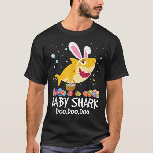 Baby Shark Doo Doo With Bunny Ear Egg Hunting East T_Shirt