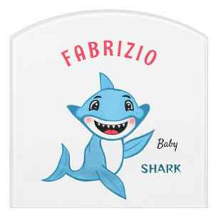 Baby shark door sign