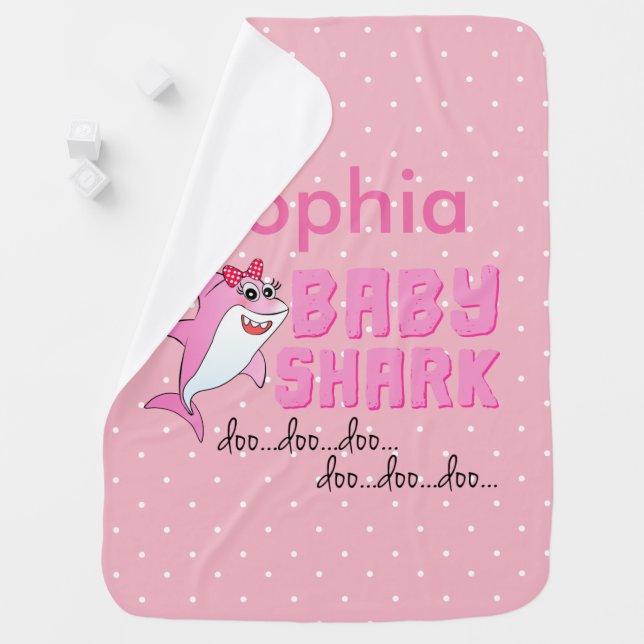 Baby Shark for Girl Baby Blanket (In Situ)