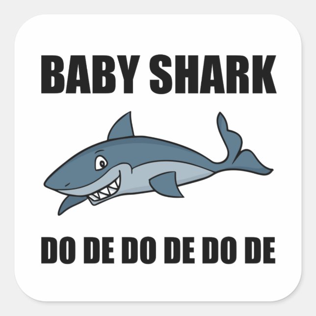 Baby Shark Funny Square Sticker (Front)