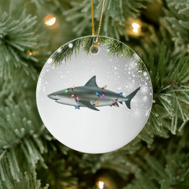 Baby Shark Gift For Shark Lover Adult Kid Ceramic Ornament (Tree)