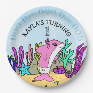 Baby Shark Girl's Birthday Party Paper Plates