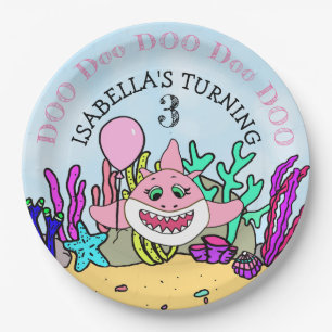 Baby Shark Girl's Birthday Party Paper Plates