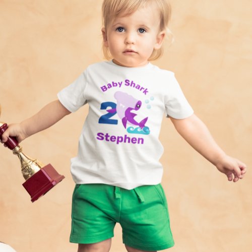 Baby Shark Hammerhead Custom Age Name Baby T_Shirt