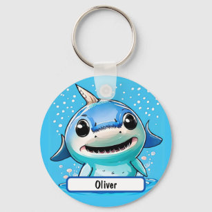 Baby Shark Keychain With Custom Nametag