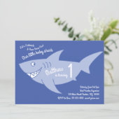 Baby Shark Ocean Animals 1st Birthday Invitations (Standing Front)