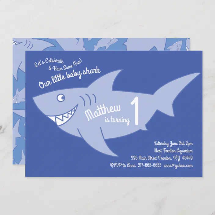 Baby Shark Ocean Animals 1st Birthday Invitations Zazzle Com