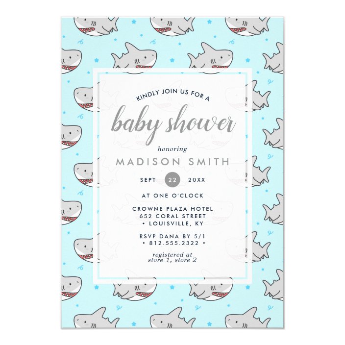 baby shark baby shower invitations