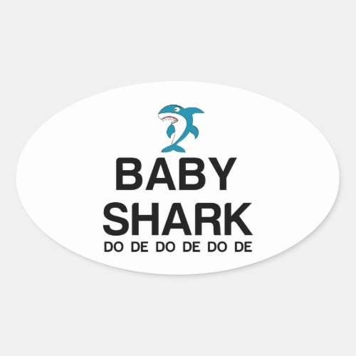 BABY SHARK OVAL STICKER