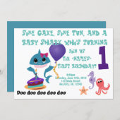 Baby Shark Personalized Birthday Party Invitation (Front/Back)
