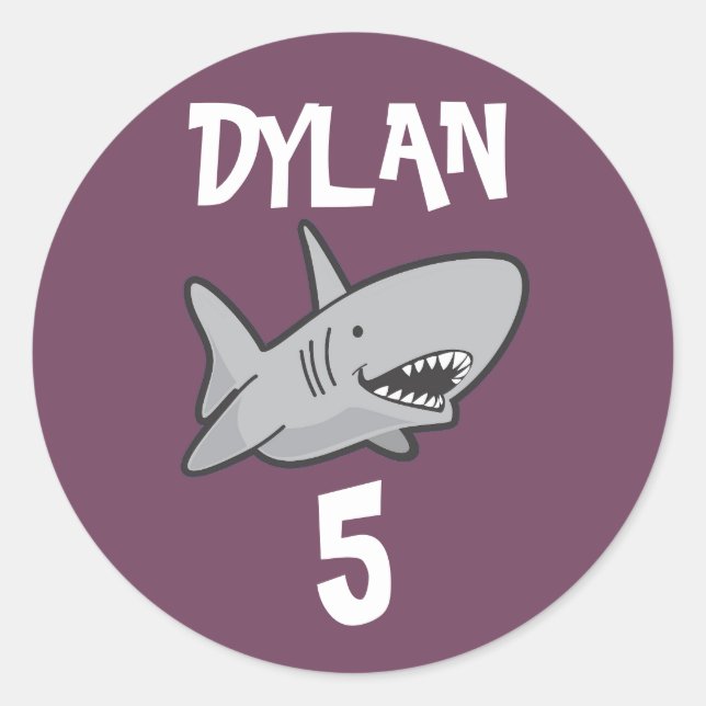 Baby Shark Pink Birthday Classic Round Sticker (Front)