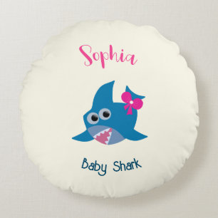 Baby shark round pillow