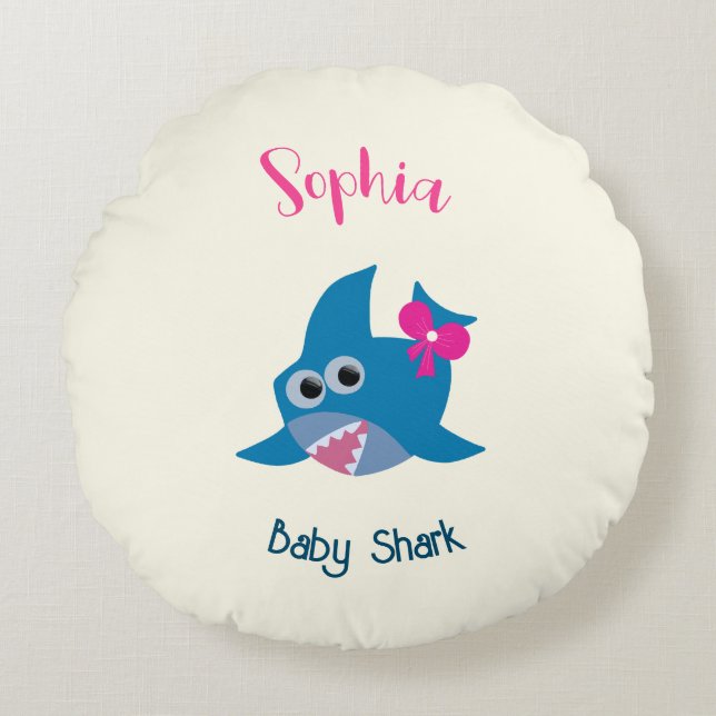 Baby shark round pillow (Front)