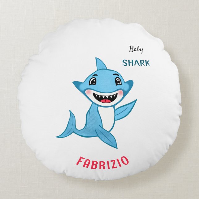 Baby shark round pillow (Front)