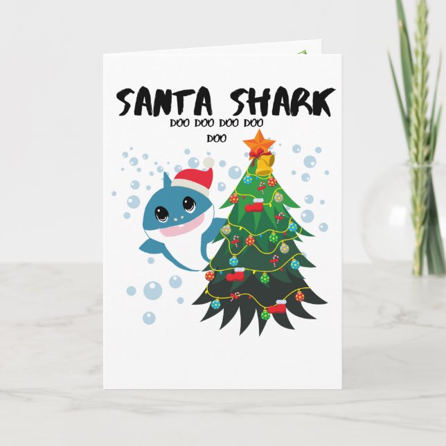 Baby Shark "Santa shark" Holiday Card (Front)