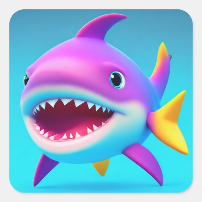 Baby Shark Square Sticker (Front)