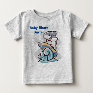 Baby Shark Surfer Baby T-Shirt