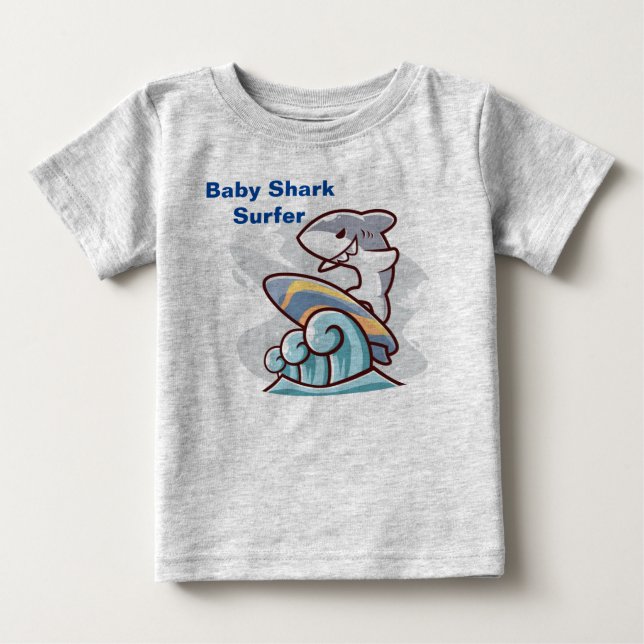 Baby Shark Surfer Baby T-Shirt (Front)