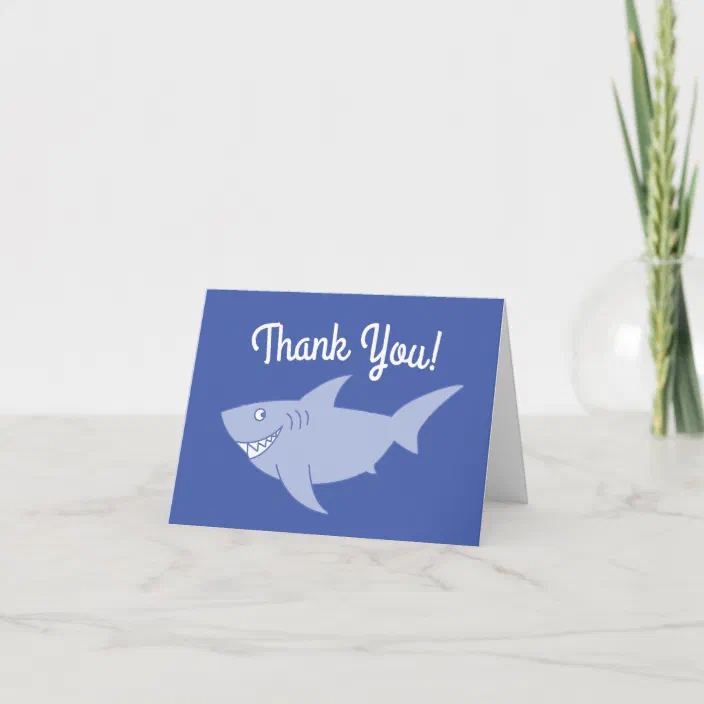 Baby Shark Thank You 1st Birthday Cards Zazzle Com