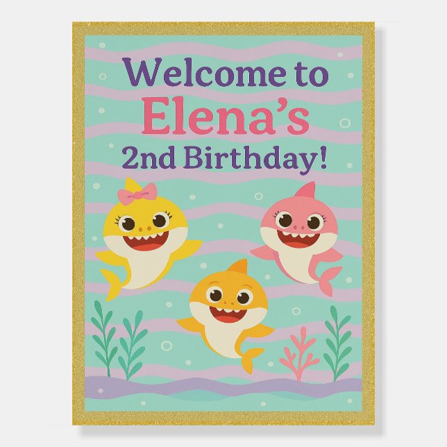 Baby Shark Themed - Welcome Sign (Front)