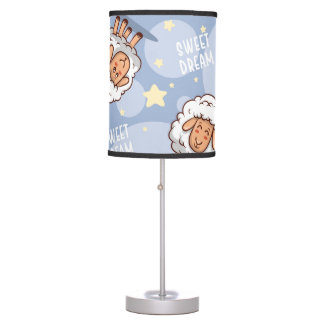 Baby Sheep Nursery Blue | Lampshade Table Lamp
