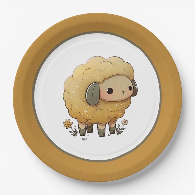 Baby Sheep Paper Plates (Front)