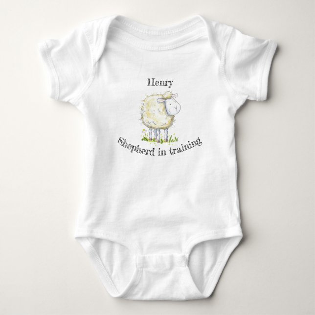 Baby Shepherd Sheep Babygrow Baby Bodysuit (Front)