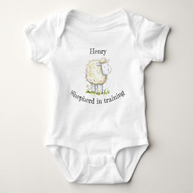 Baby Shepherd Sheep Babygrow Bodysuit (Front)