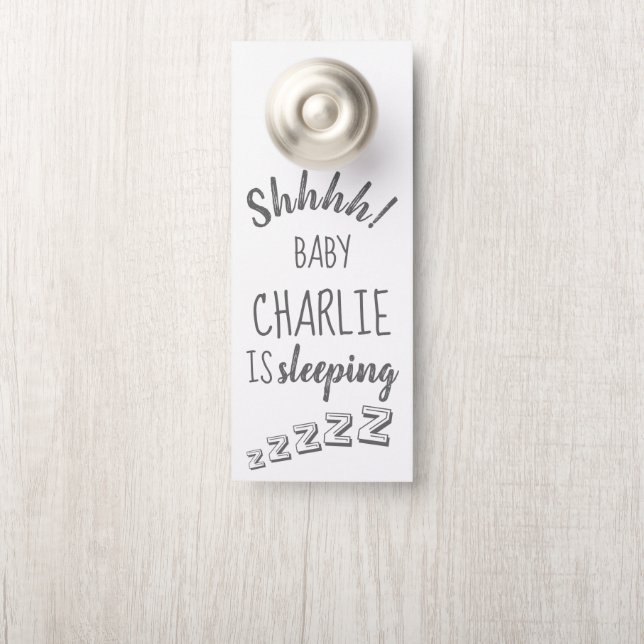 Baby Shhh Sleeping Door Hanger (On Knob)