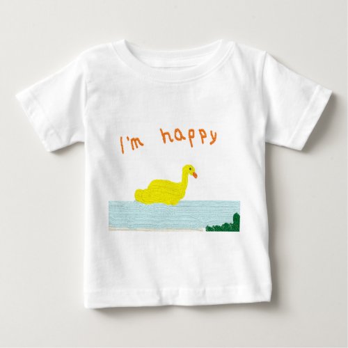 baby shirt duck swimming Im happy Baby T_Shirt