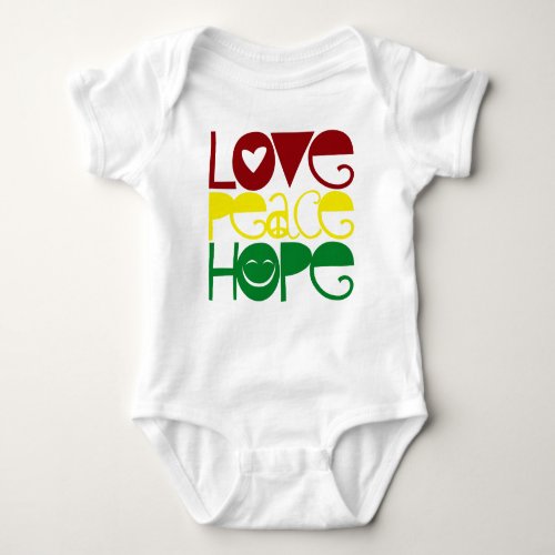 Baby Shirt Love Peace Hope Baby Bodysuit