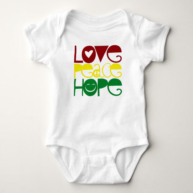 Baby Shirt, Love Peace Hope Baby Bodysuit (Front)