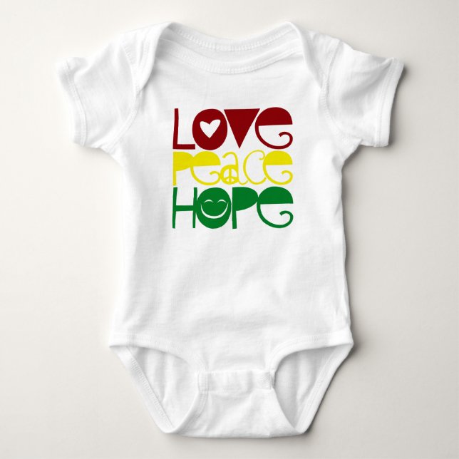Baby Shirt, Love Peace Hope Bodysuit (Front)