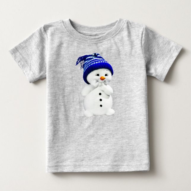 Baby Shirt Snow Muñeco With Cap (Front)