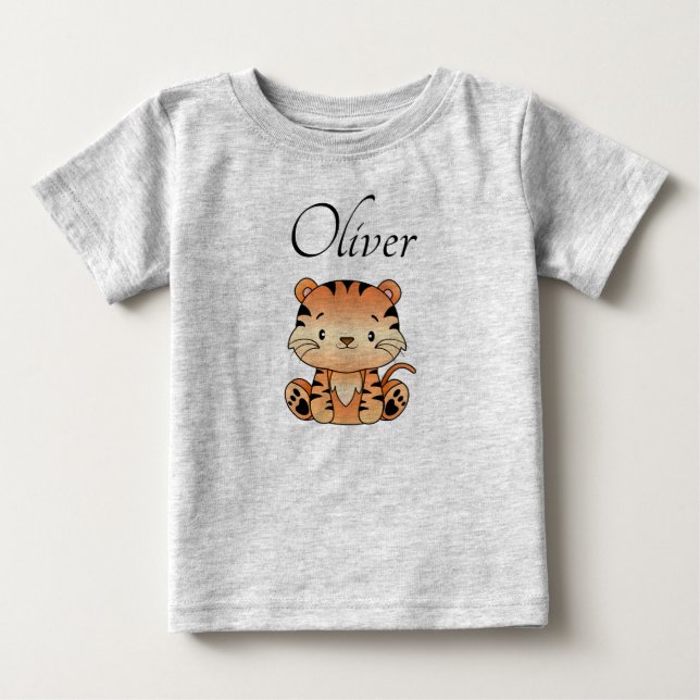 Baby Shirt with Customizable Name and a Lion (Front)