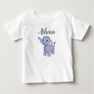 Baby Shirt with Customizable Name and Elephant