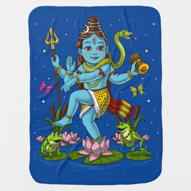 Baby Shiva Nataraja Baby Blanket (Front)