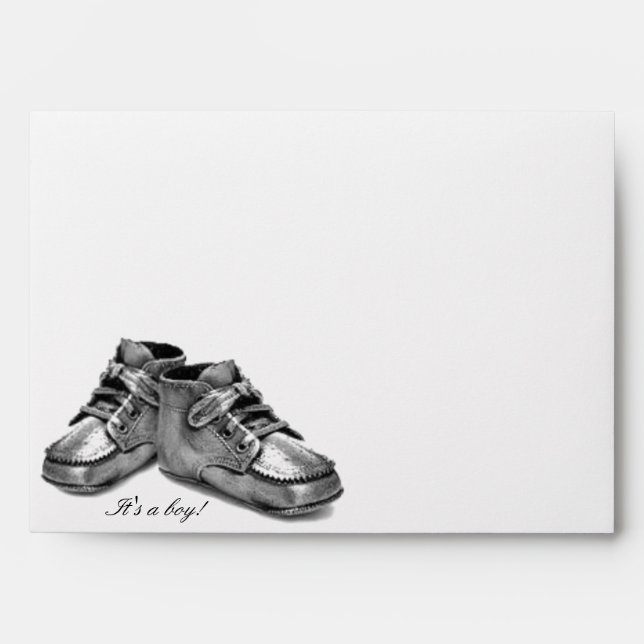 Baby Shoes Baby Announcement Shower Envelope (Front)
