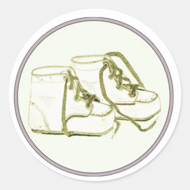 Baby Shoes Baby Shower Stickers Yellow | Zazzle