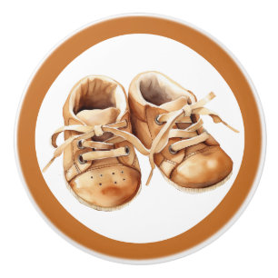 Baby Shoes Ceramic Knob – Unisex Nursery Decor
