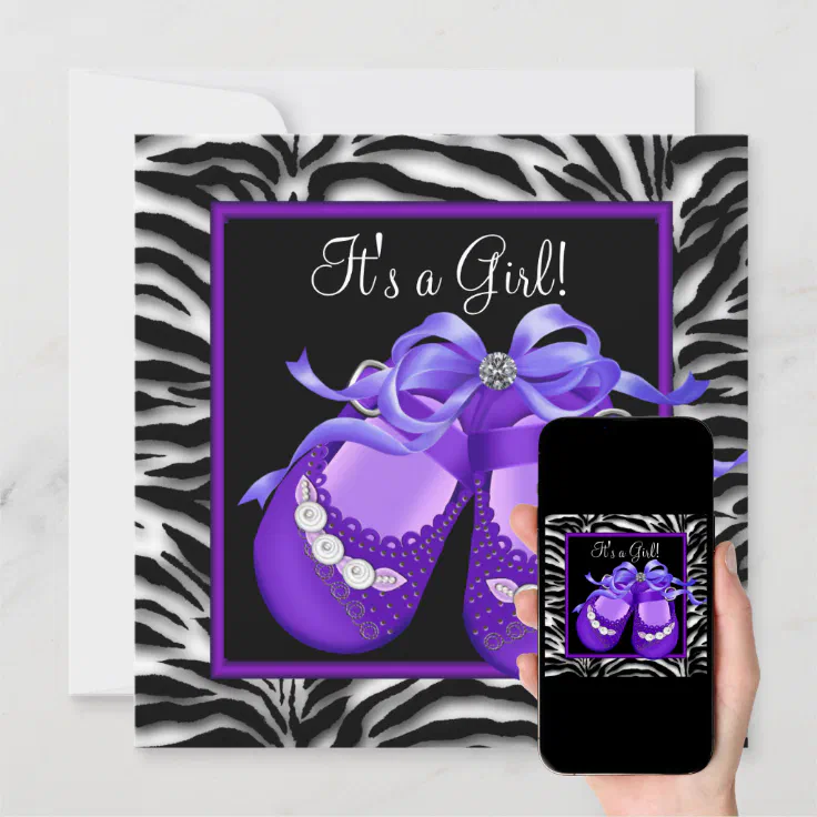 purple zebra baby shower